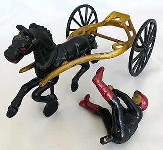 Complete painted jockey and horse from a private collection.